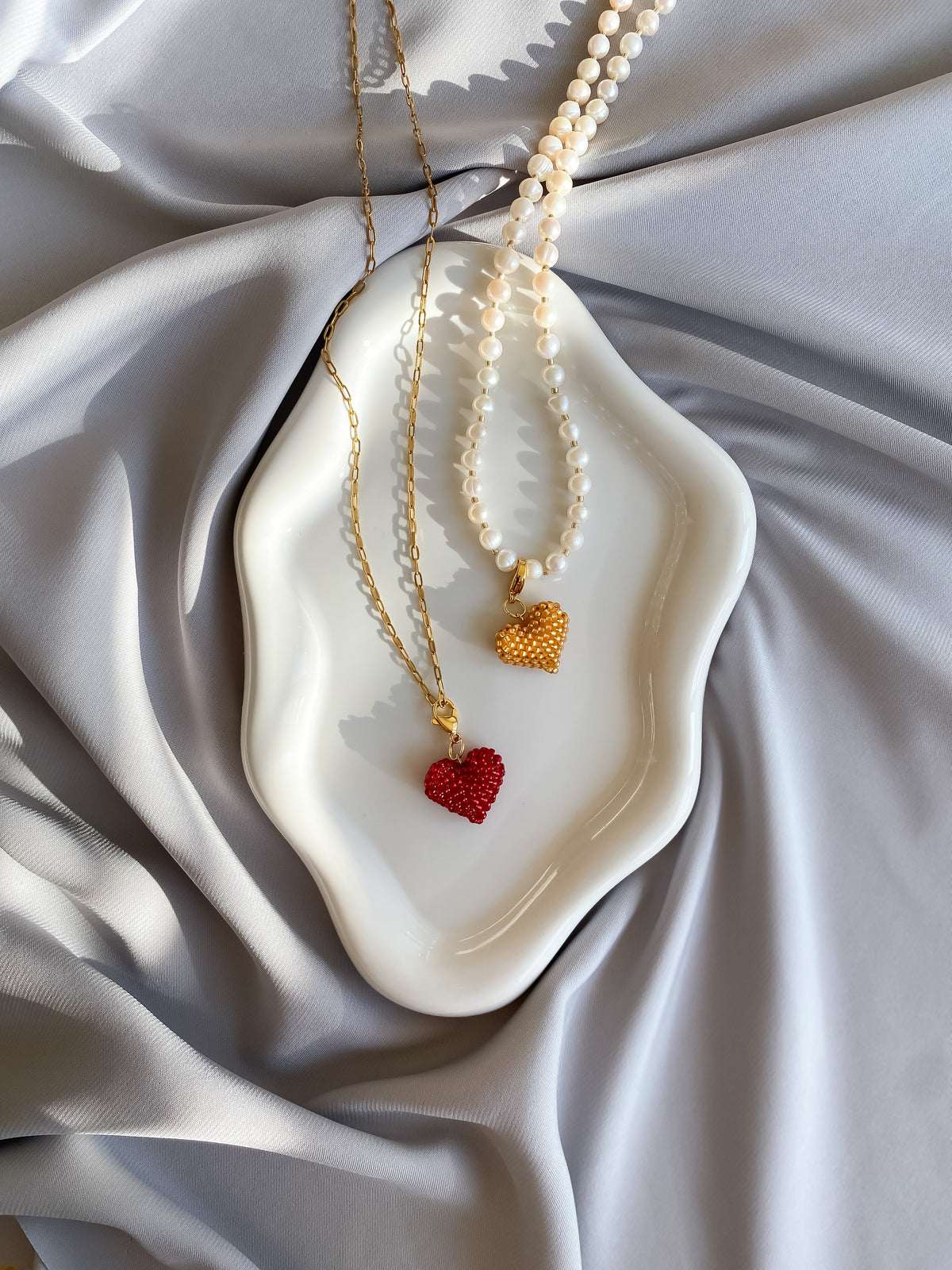 Red Heart Beaded Charm