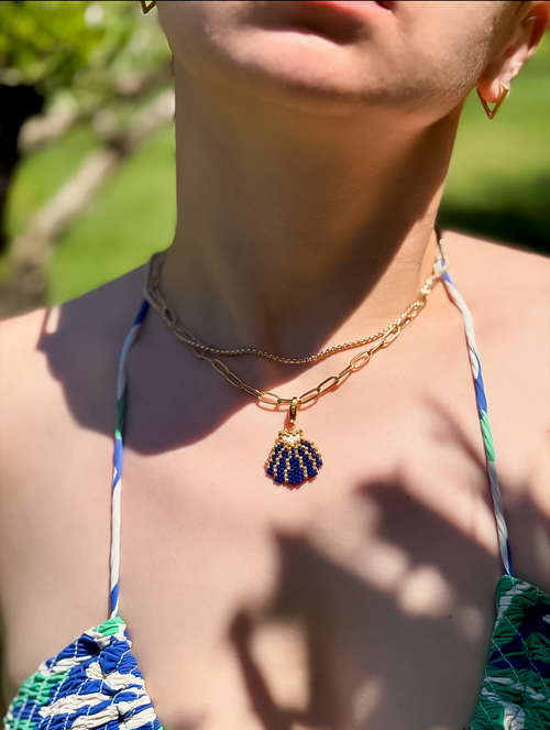 Beaded Shell Charm