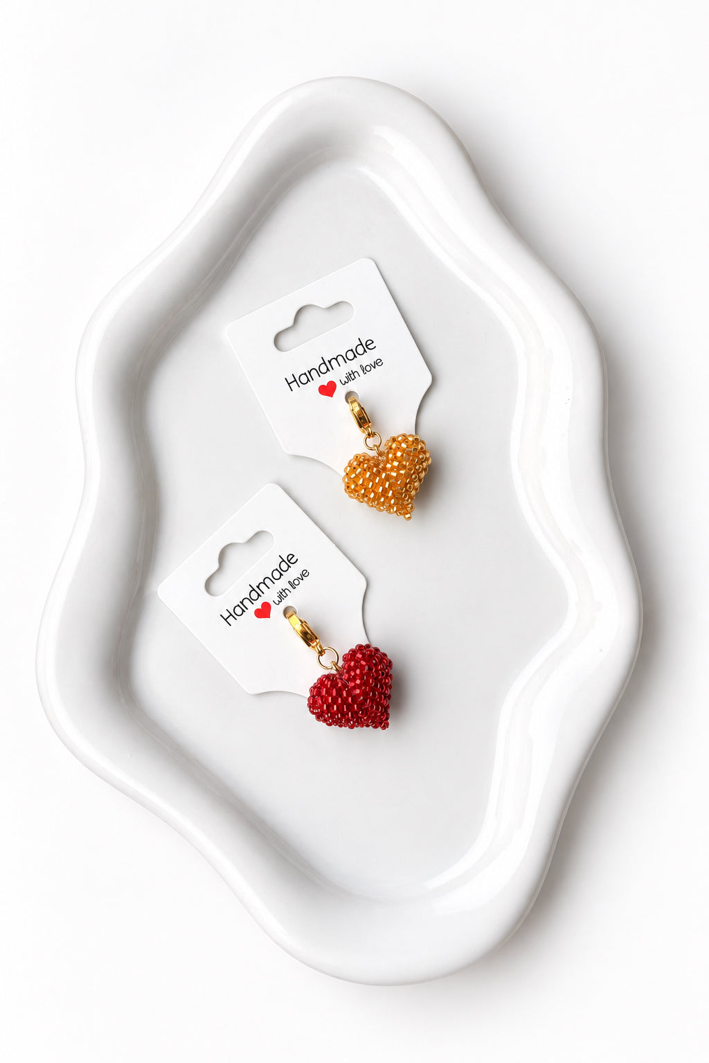 Red Heart Beaded Charm